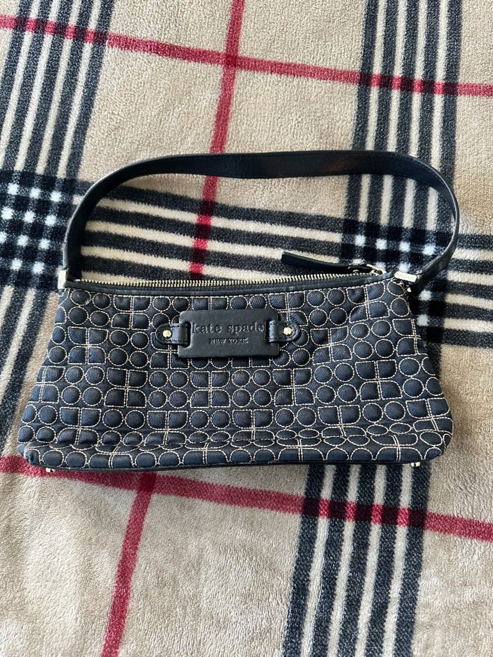 Kate Spade Vintage Noel Quilted Black Shoulder Bag Contrast Stitch Y2K Mini